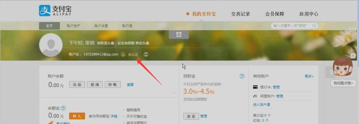 支付寶登錄頁面